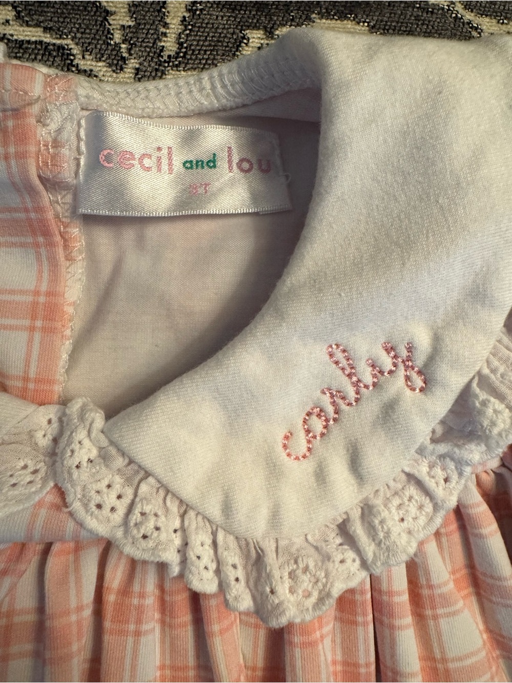 EUC “Carly” Cecil and Lou Pink White plaid Tunic shirt or dress